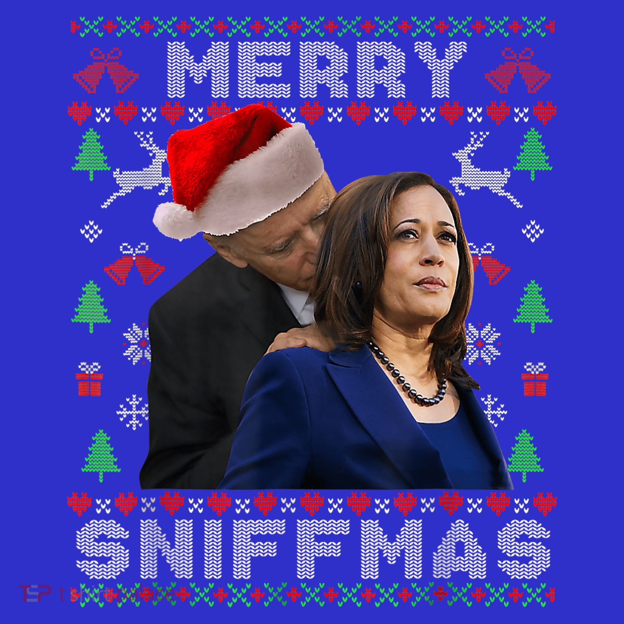 Merry Sniffmas Christmas Anti Biden Ugly Xmas Family Pajamas Coaster