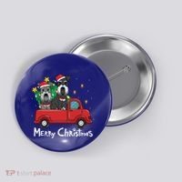 Miniature Schnauzer Christmas Truck Tree Mom Dad Xmas Gift Meaningful Gift Button thumb 0