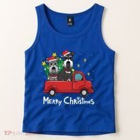 Miniature Schnauzer Christmas Truck Tree Mom Dad Xmas Gift Meaningful Gift Tank Top thumb 2