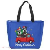 Miniature Schnauzer Christmas Truck Tree Mom Dad Xmas Gift Meaningful Gift Tote Bag thumb 0