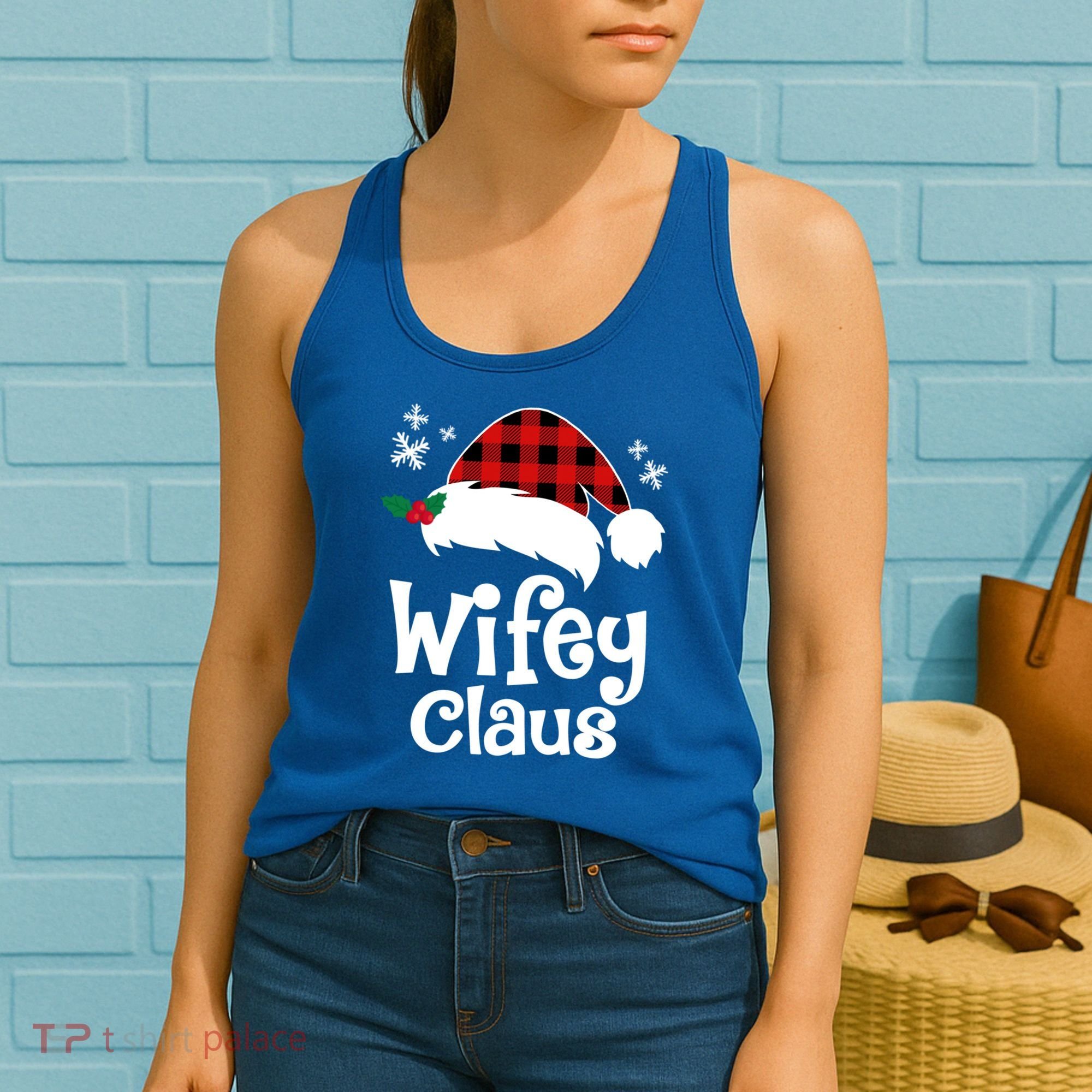 Mrs Santa Claus Funny Christmas Matching Couple Wife Fiance Gift Women's Tank Top