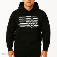 Mason Square & Compass Masonic Us Flag Freemason Shriner Hoodie thumb 2