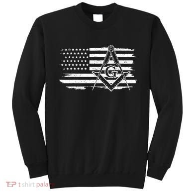 Mason Square & Compass Masonic Us Flag Freemason Shriner Sweatshirt