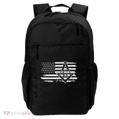 Mason Square & Compass Masonic Us Flag Freemason Shriner Backpack