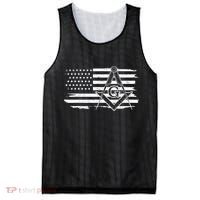 Mason Square & Compass Masonic Us Flag Freemason Shriner Mesh Reversible Basketball Jersey Tank thumb 0