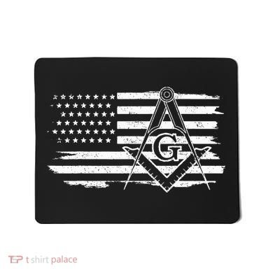 Mason Square & Compass Masonic Us Flag Freemason Shriner Mousepad