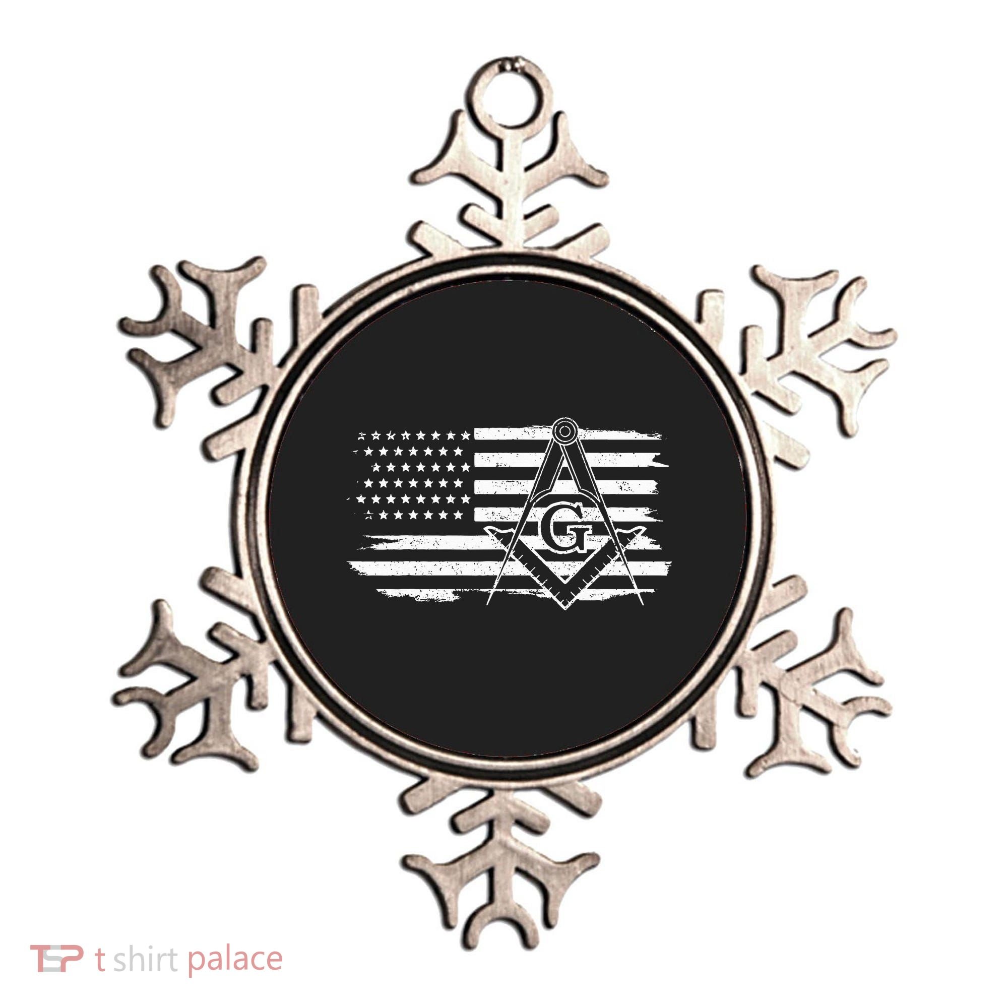 Mason Square & Compass Masonic Us Flag Freemason Shriner Ornament