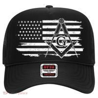 Mason Square & Compass Masonic Us Flag Freemason Shriner Hat thumb 0