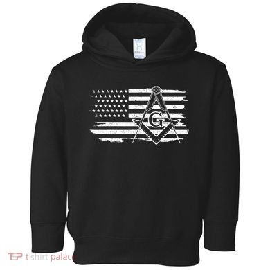Mason Square & Compass Masonic Us Flag Freemason Shriner Toddler Hoodie
