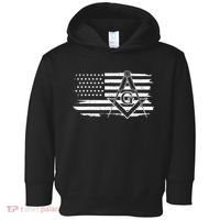 Mason Square & Compass Masonic Us Flag Freemason Shriner Toddler Hoodie thumb 0
