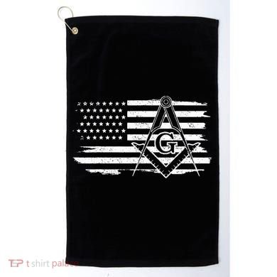 Mason Square & Compass Masonic Us Flag Freemason Shriner Golf Towel