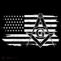 Mason Square & Compass Masonic Us Flag Freemason Shriner Toddler T-Shirt thumb 4