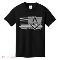 Mason Square & Compass Masonic Us Flag Freemason Shriner Kids T-Shirt thumb 0