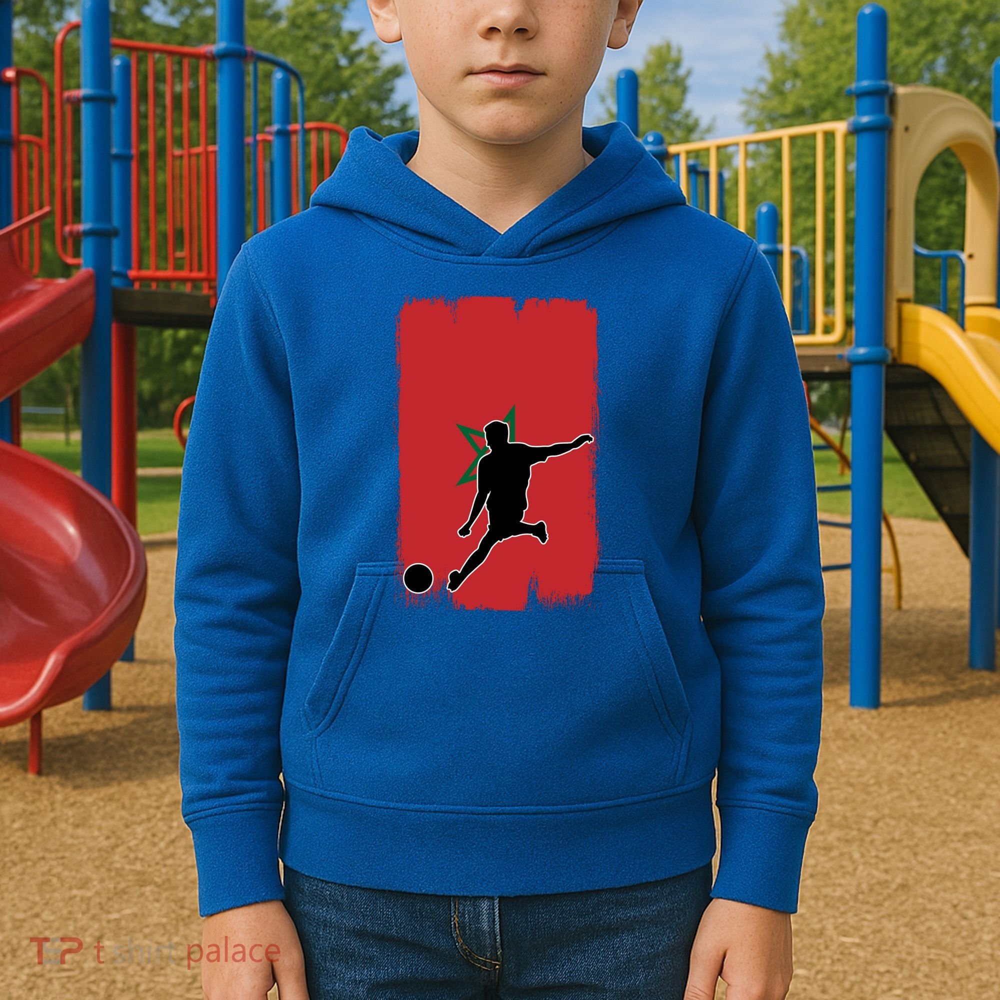 Morocco Soccer Cool Gift Kids Hoodie