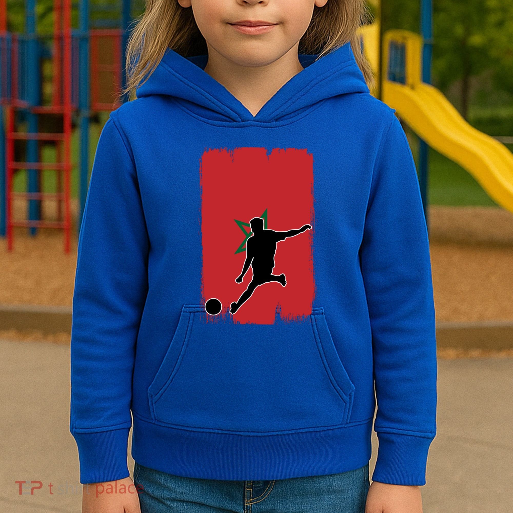 Morocco Soccer Cool Gift Kids Hoodie