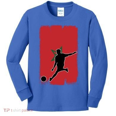 Morocco Soccer Cool Gift Kids Long Sleeve Shirt