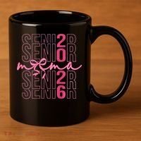 Mom Senior Class Of 2026 Coquette Bow Graduation 2026 11oz C Handle Ceramic Mug thumb 3