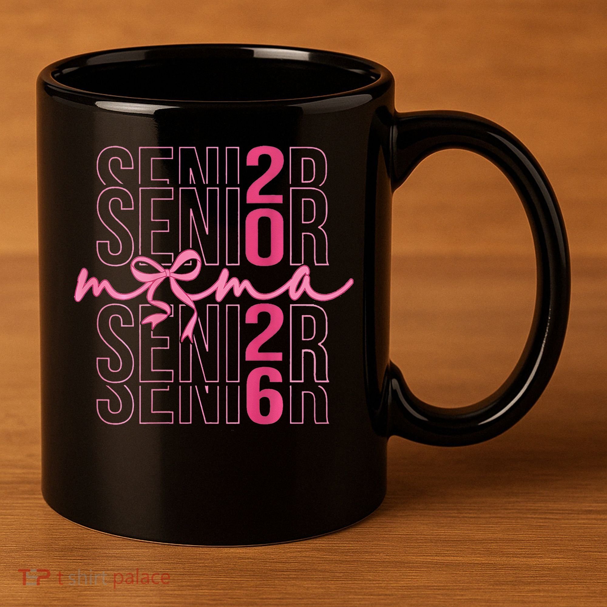 Mom Senior Class Of 2026 Coquette Bow Graduation 2026 11oz C Handle Ceramic Mug