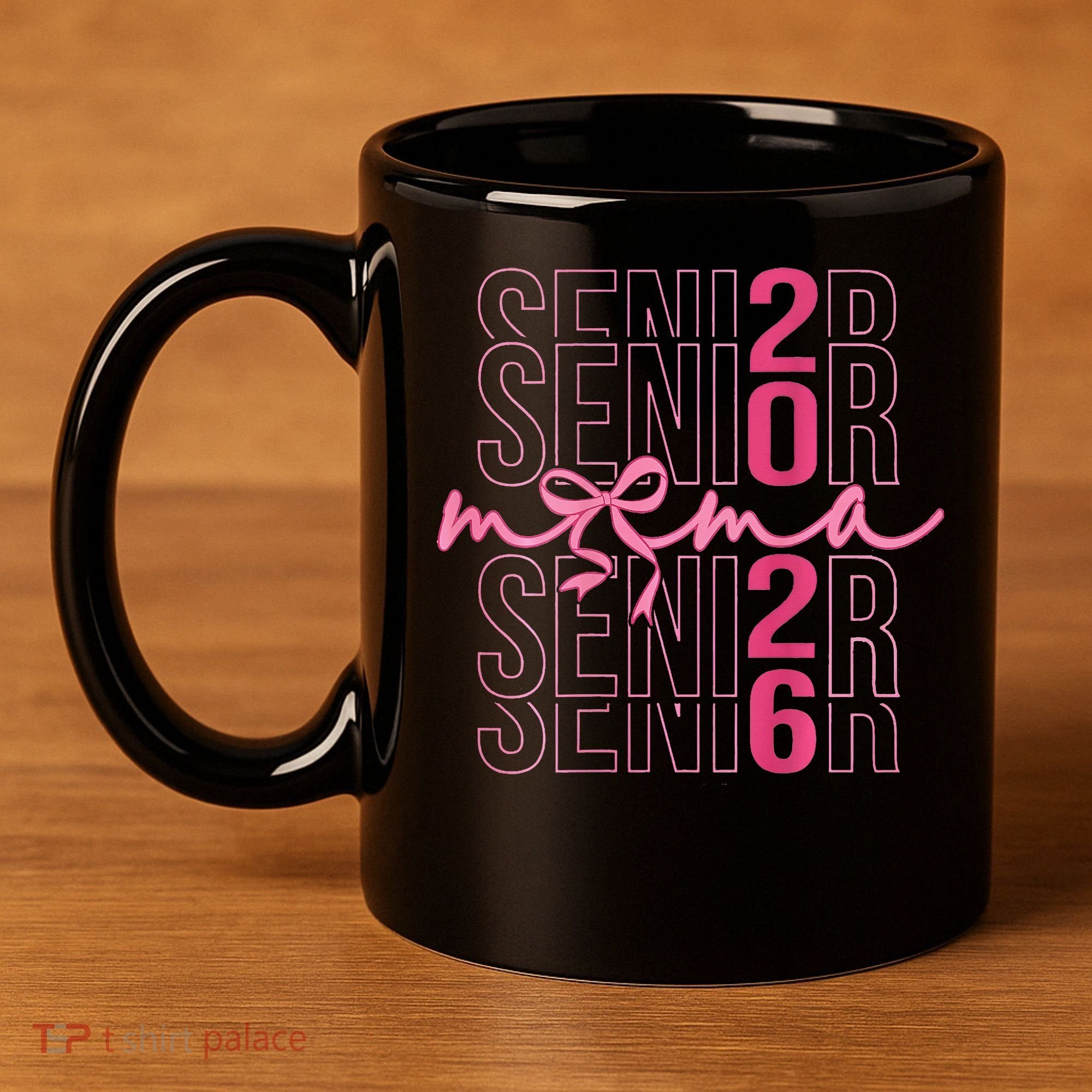 Mom Senior Class Of 2026 Coquette Bow Graduation 2026 11oz C Handle Ceramic Mug