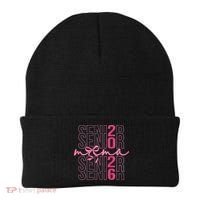 Mom Senior Class Of 2026 Coquette Bow Graduation 2026 Beanie thumb 0