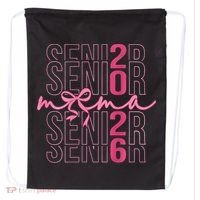 Mom Senior Class Of 2026 Coquette Bow Graduation 2026 Drawstring Bag thumb 0