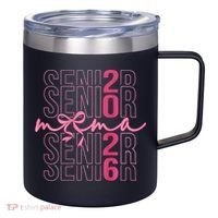 Mom Senior Class Of 2026 Coquette Bow Graduation 2026 12oz Stainless Steel Coffee Mug thumb 0