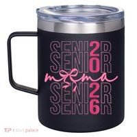 Mom Senior Class Of 2026 Coquette Bow Graduation 2026 12oz Stainless Steel Coffee Mug thumb 2
