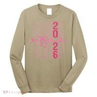 Mom Senior Class Of 2026 Coquette Bow Graduation 2026 Long Sleeve Shirt thumb 0
