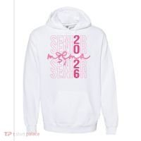 Mom Senior Class Of 2026 Coquette Bow Graduation 2026 Comfort Colors Garment-Dyed Hooded Sweatshirt thumb 0