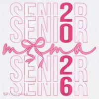 Mom Senior Class Of 2026 Coquette Bow Graduation 2026 Comfort Colors Garment-Dyed Hooded Sweatshirt thumb 2