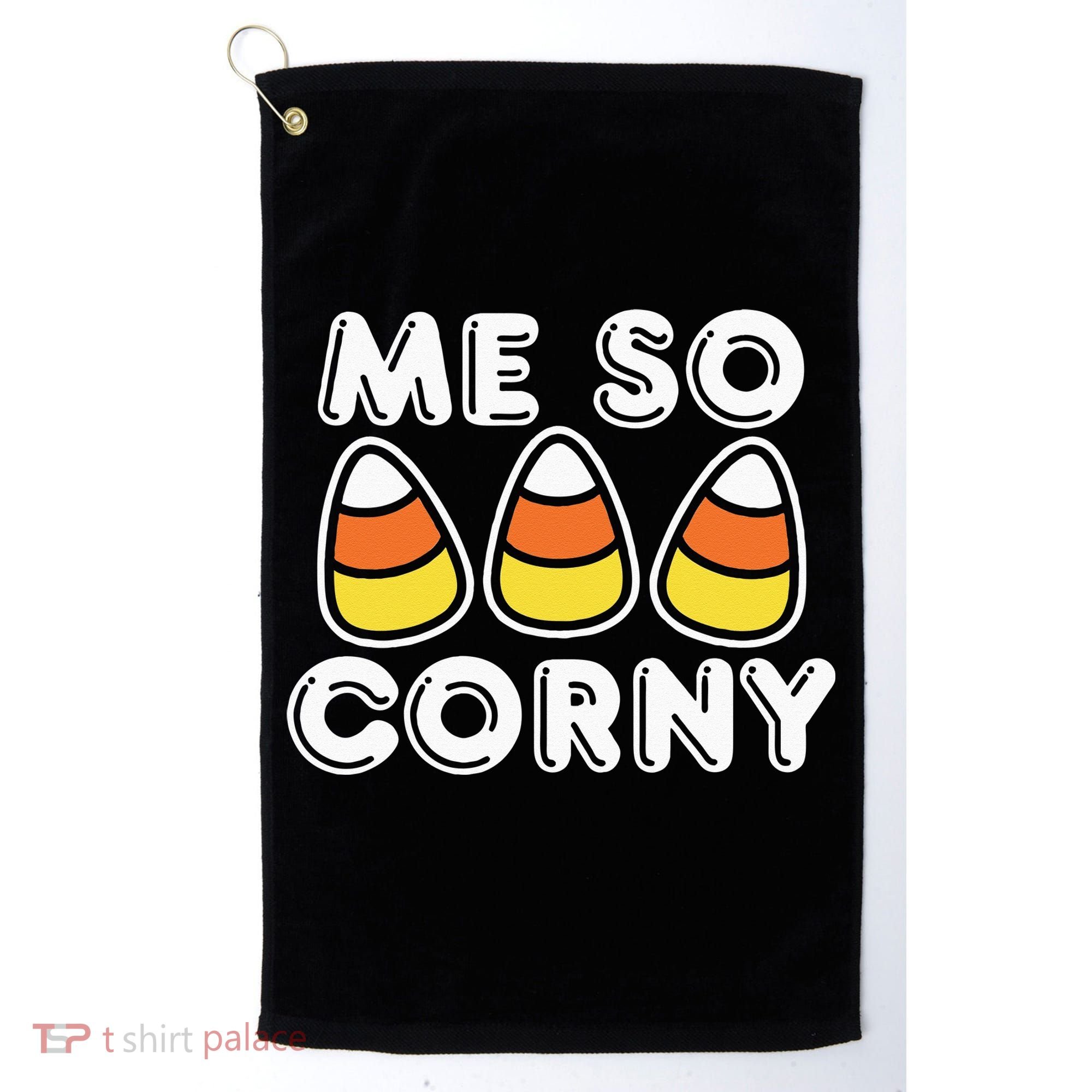 Me So Corny Candy Corn Funny Halloween Golf Towel
