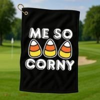 Me So Corny Candy Corn Funny Halloween Golf Towel thumb 1