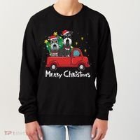 Miniature Schnauzer Christmas Truck Tree Mom Dad Xmas Gift Women's Sweatshirt thumb 0
