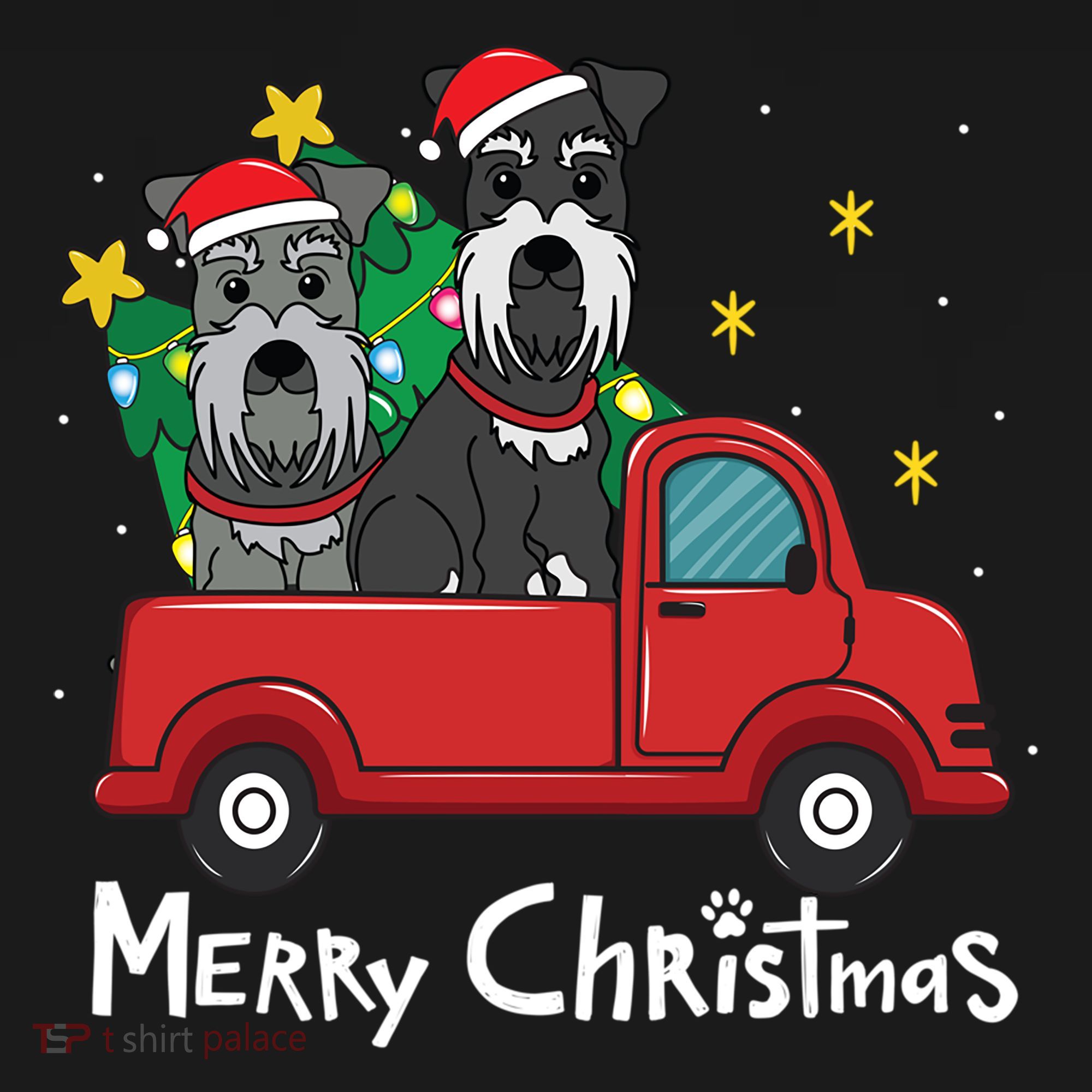 Miniature Schnauzer Christmas Truck Tree Mom Dad Xmas Gift Women's Hoodie