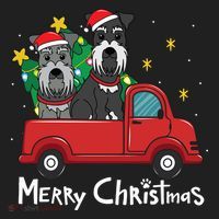 Miniature Schnauzer Christmas Truck Tree Mom Dad Xmas Gift Golf Towel thumb 3