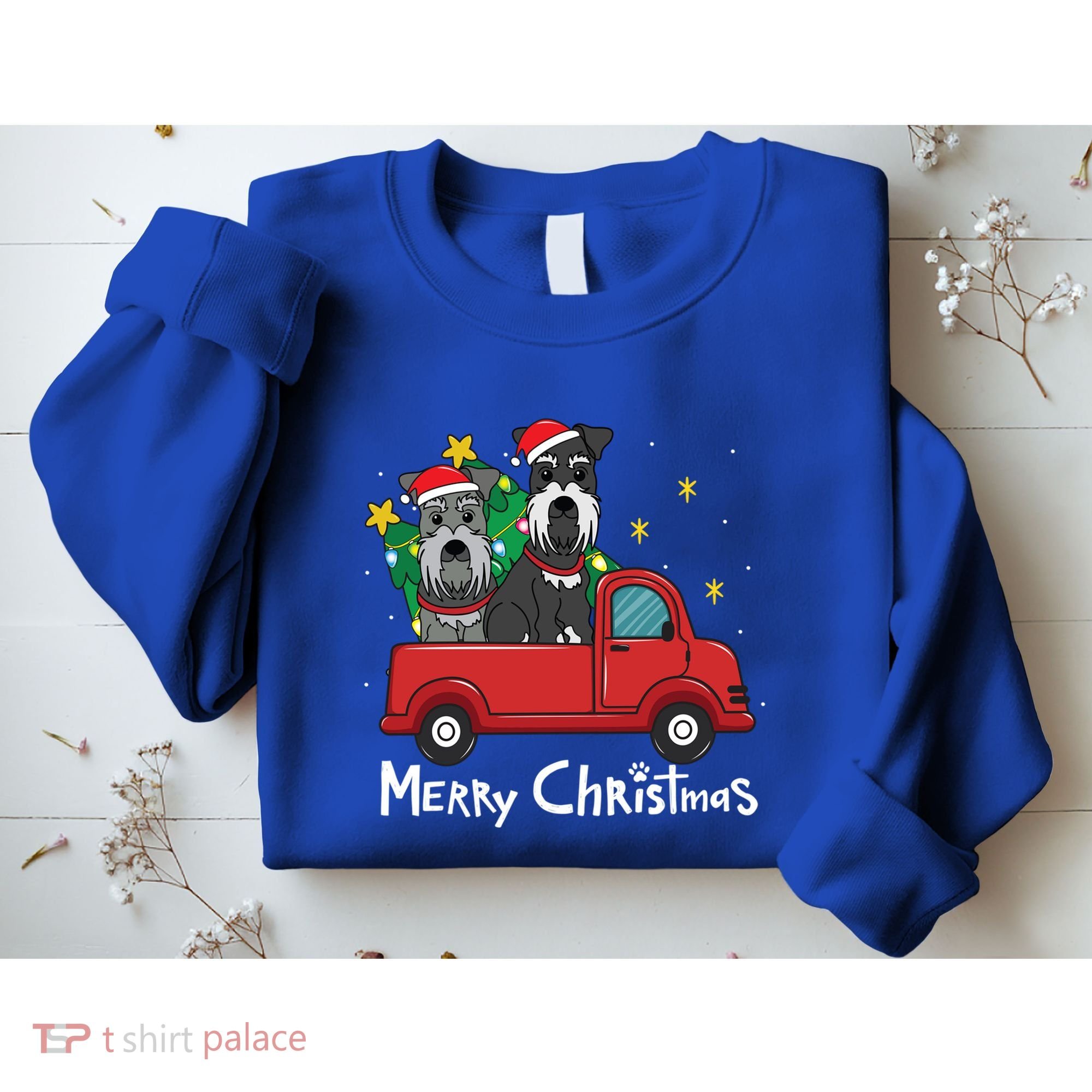 Miniature Schnauzer Christmas Truck Tree Mom Dad Xmas Gift Sweatshirt