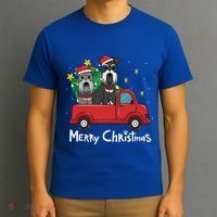 Miniature Schnauzer Christmas Truck Tree Mom Dad Xmas Gift T-Shirt thumb 3