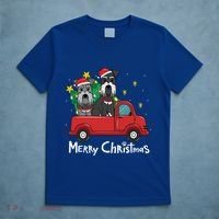 Miniature Schnauzer Christmas Truck Tree Mom Dad Xmas Gift T-Shirt thumb 5