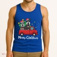 Miniature Schnauzer Christmas Truck Tree Mom Dad Xmas Gift Tank Top thumb 3
