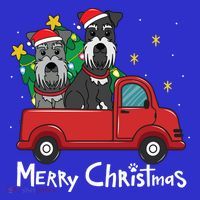 Miniature Schnauzer Christmas Truck Tree Mom Dad Xmas Gift Toddler T-Shirt thumb 4