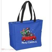 Miniature Schnauzer Christmas Truck Tree Mom Dad Xmas Gift Tote Bag thumb 2