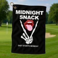 Midnight Snack Diet Starts Monday Golf Towel thumb 1
