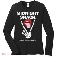 Midnight Snack Diet Starts Monday Women's Long Sleeve Shirt thumb 0