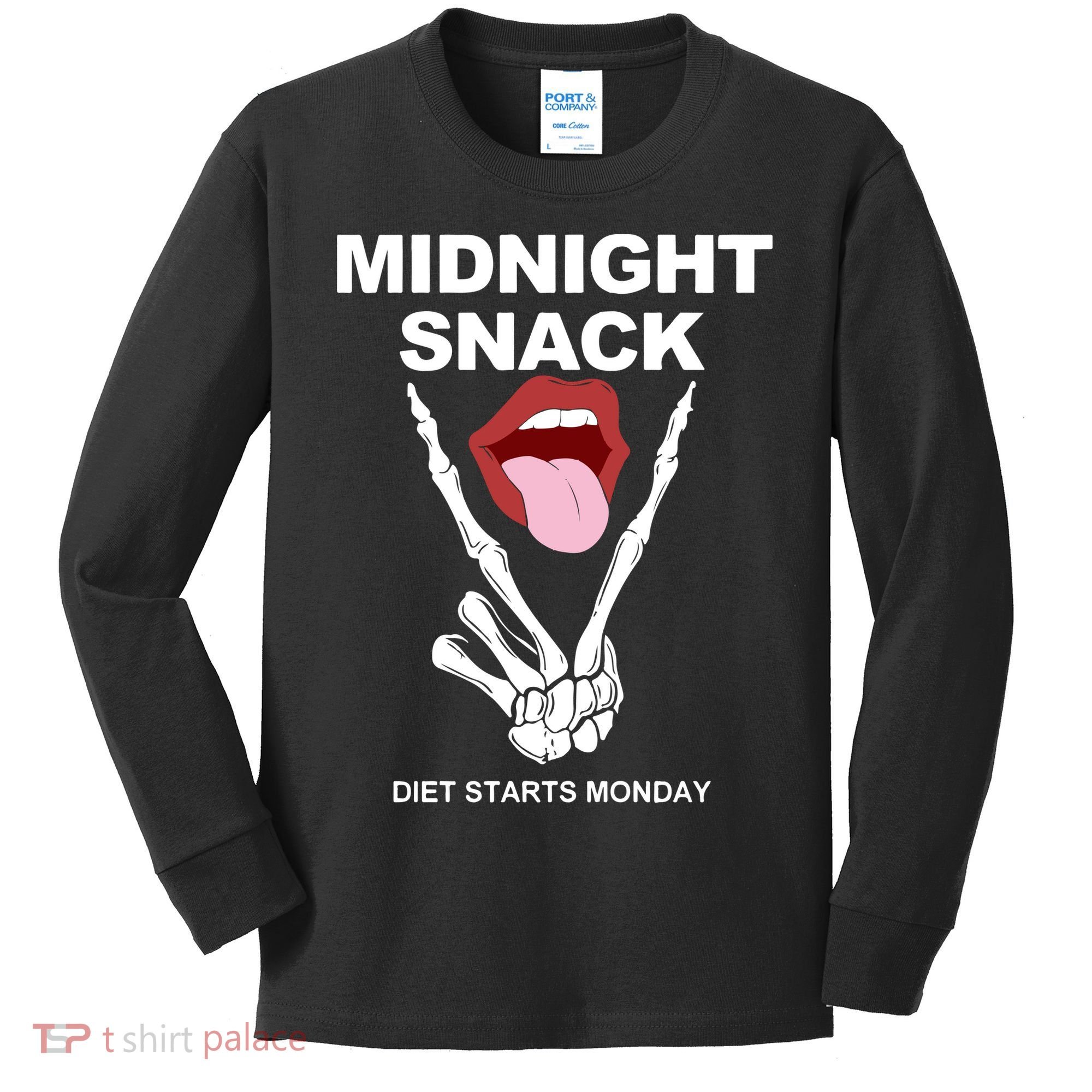 Midnight Snack Diet Starts Monday Kids Long Sleeve Shirt