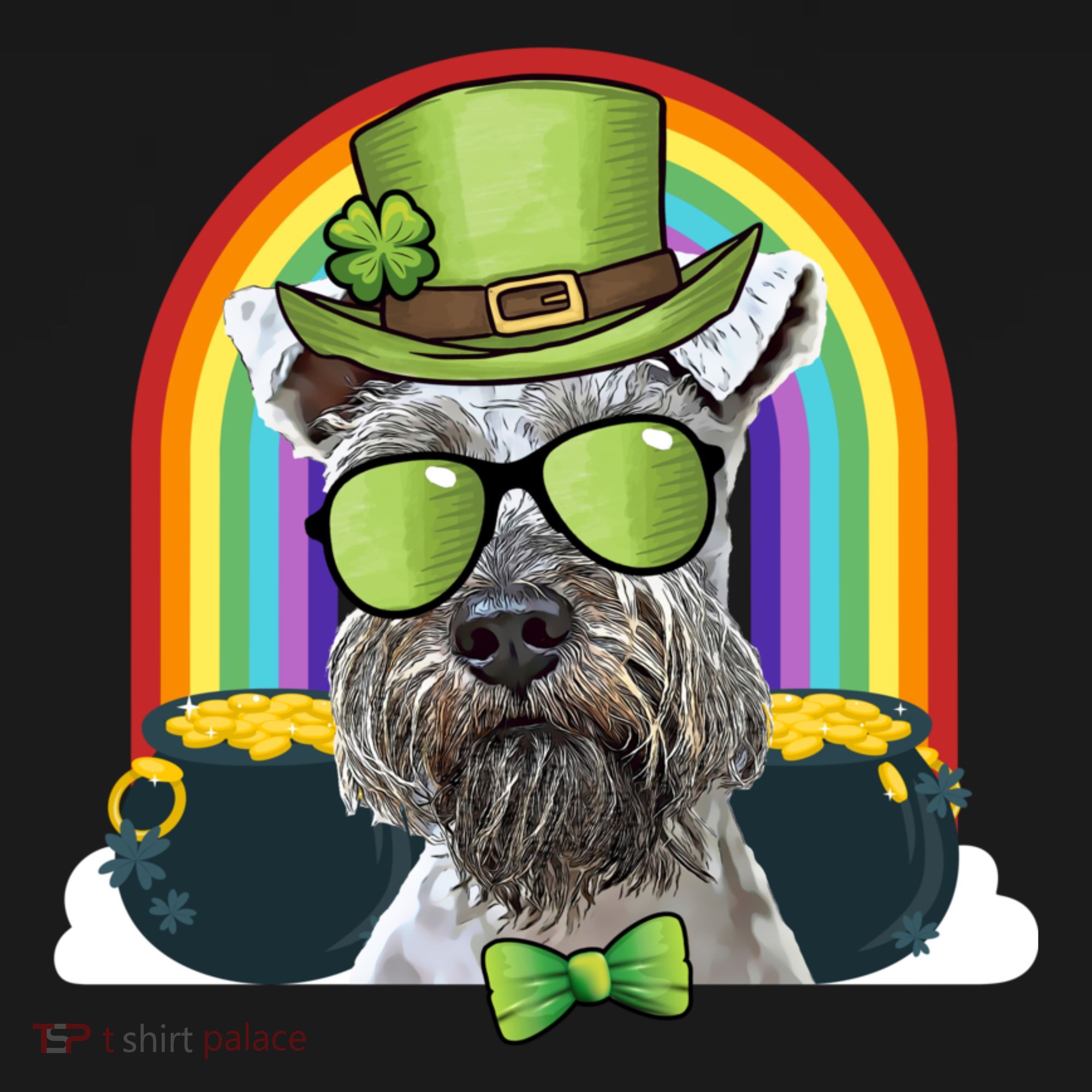 Miniature Schnauzer Dog Leprechaun Funny St Patricks Day Gift Doggie Tank