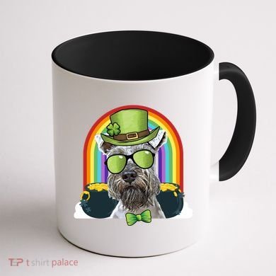 Miniature Schnauzer Dog Leprechaun Funny St Patricks Day Gift Coffee Mug back