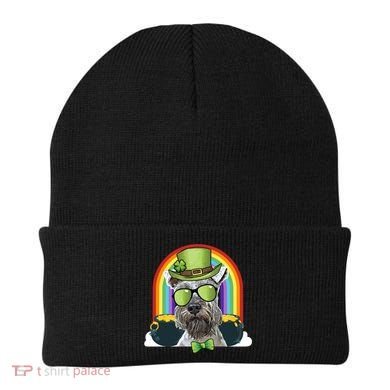 Miniature Schnauzer Dog Leprechaun Funny St Patricks Day Gift Beanie