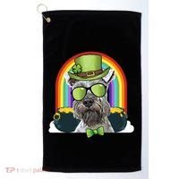 Miniature Schnauzer Dog Leprechaun Funny St Patricks Day Gift Golf Towel thumb 0