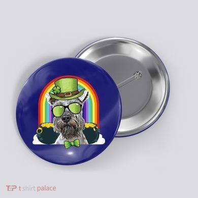 Miniature Schnauzer Dog Leprechaun Funny St Patricks Day Gift Button