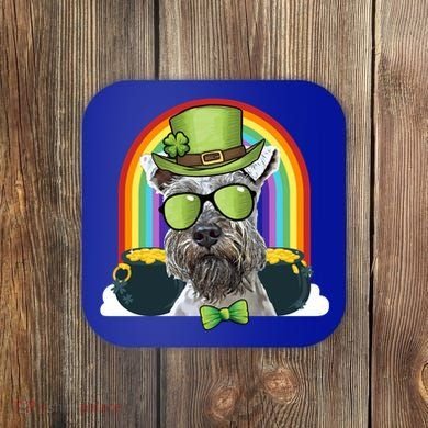 Miniature Schnauzer Dog Leprechaun Funny St Patricks Day Gift Coaster